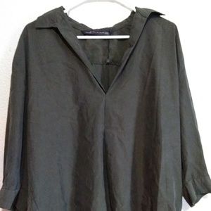 Zara women's dark green blouse